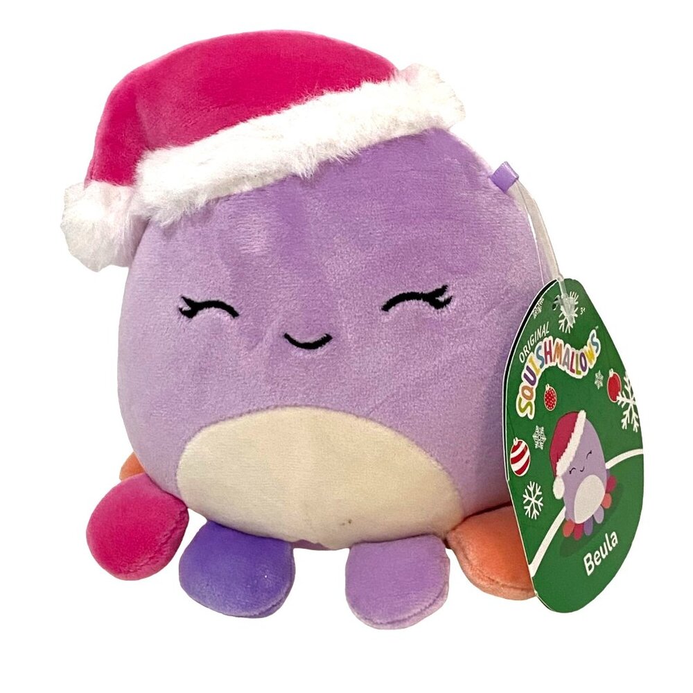 Squishmallows Christmas Santa Beula the Octopus 5" Holiday Stuffed‎ Animal 2023